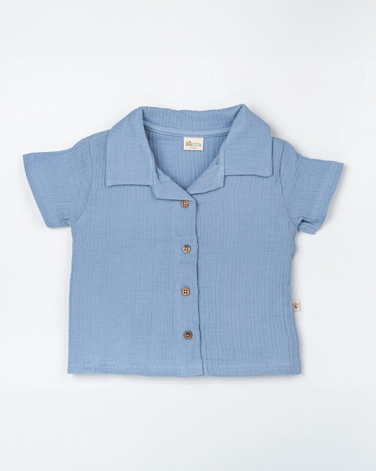 Beelittle Blue Coord Set-Solid-Organic Cotton-For Infants