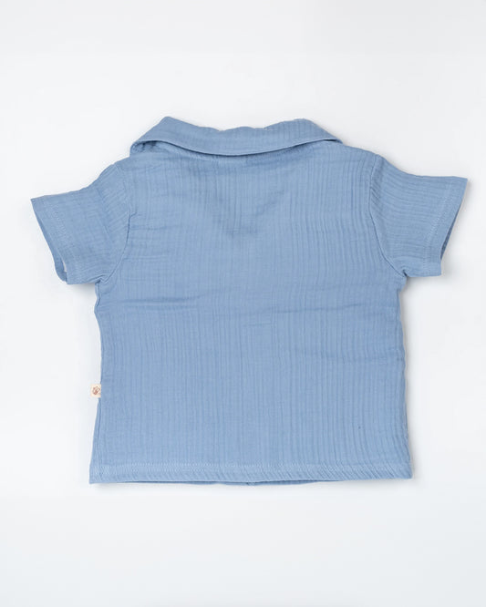 Beelittle Blue Coord Set-Solid-Organic Cotton-For Infants