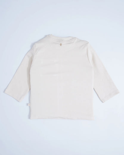 Beelittle Light Grey Full Sleeves T-shirt-Cotton-For Infants