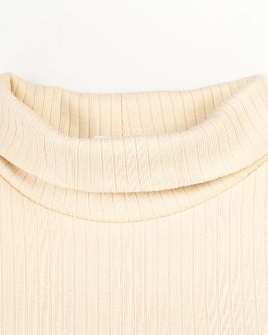 Beelittle Beige Full Sleeves T-shirt-Cotton Rib-For Infants