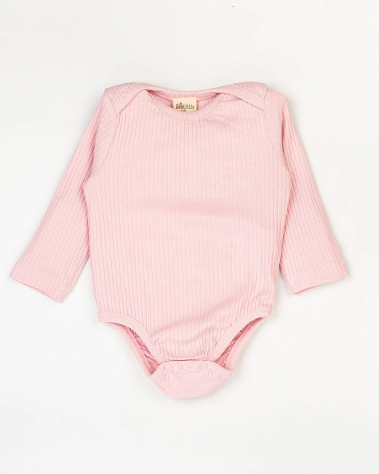 Beelittle White & Pink Bodysuits-Solid-Cotton-For Infants-Pack Of 3