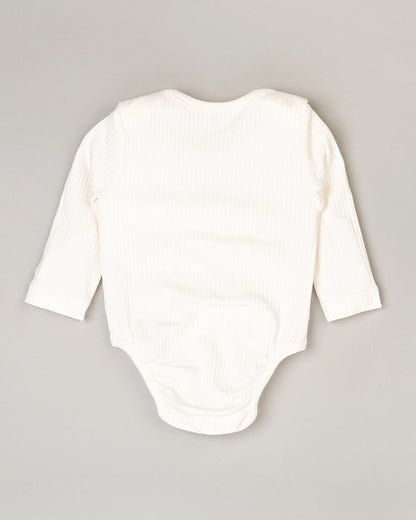 Beelittle White, Skin & Navy Blue Bodysuits-Solid-Cotton-For Infants-Pack Of 3