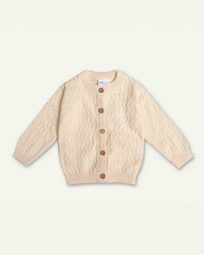 Beelittle Beige Sweater-Solid-Organic Cotton-For Infants