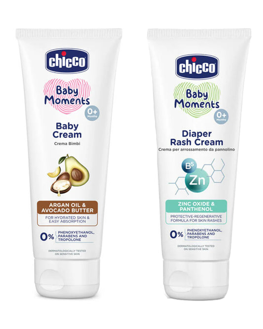 Chicco Baby Moments-Baby Cream (100 g) With Diaper Rash Cream (100 g)