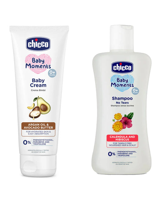 Chicco Baby Moments-Baby Cream (100 g) With Baby Shampoo (200 ml)