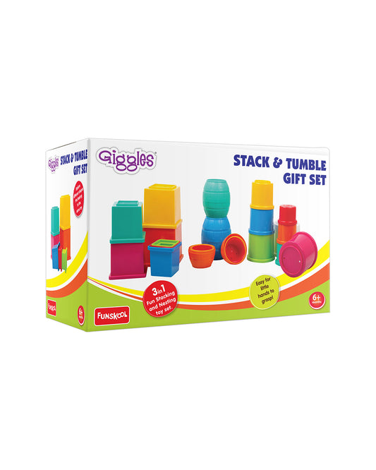 Funskool Giggles Stack N Tumble Gift Set-Shape Sorter & Stacker-Learning & Educational Toys-12M+