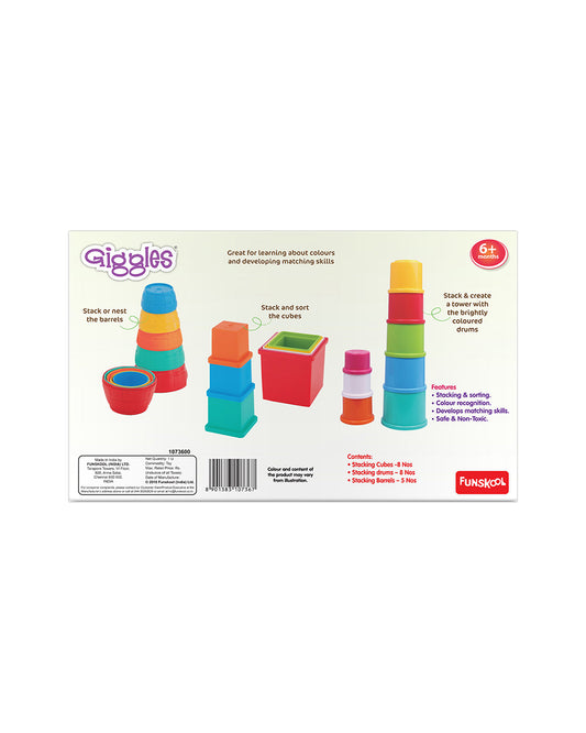 Funskool Giggles Stack N Tumble Gift Set-Shape Sorter & Stacker-Learning & Educational Toys-12M+