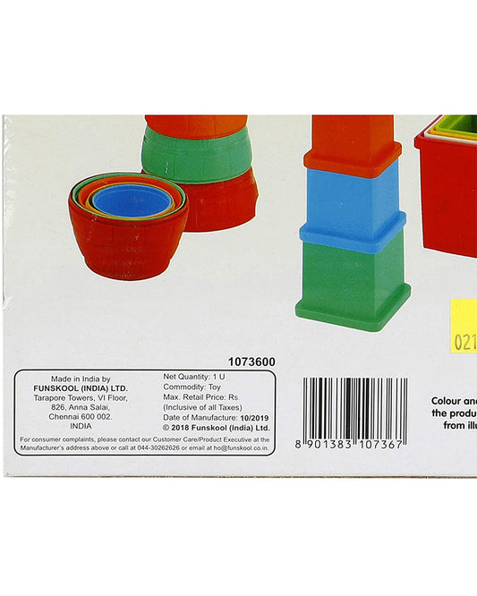 Funskool Giggles Stack N Tumble Gift Set-Shape Sorter & Stacker-Learning & Educational Toys-12M+