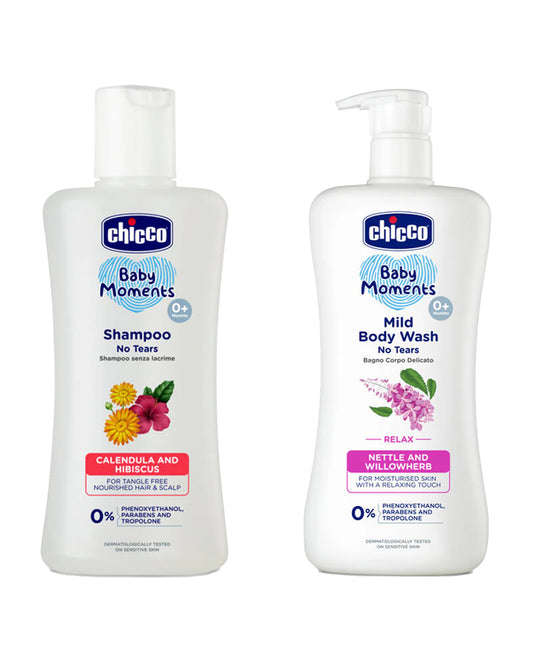 Chicco Baby Moments-Baby Shampoo (500 ml) With Mild Body Wash Relax (200 ml)