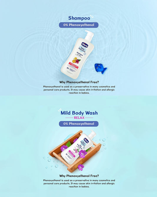 Chicco Baby Moments-Baby Shampoo (500 ml) With Mild Body Wash Relax (200 ml)