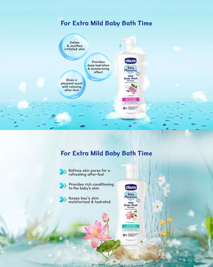 Chicco Baby Moments-Mild Body Wash Relax (500 ml) With Mild Body Wash Refresh (500 ml)