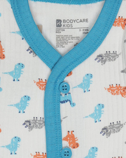 Bodycare Blue Winter Wear Thermal Set-Dinosaur-Cotton-For Infants