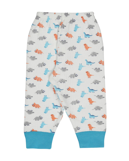 Bodycare Blue Winter Wear Thermal Set-Dinosaur-Cotton-For Infants