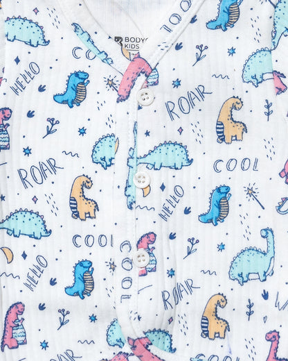 Bodycare Multicolor Thermal Set-Dinosaur-Cotton-For Infants