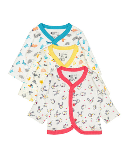 Bodycare Multicolor Winter Wear Thermal Top-Printed-Cotton-Pack Of 3-For Infants