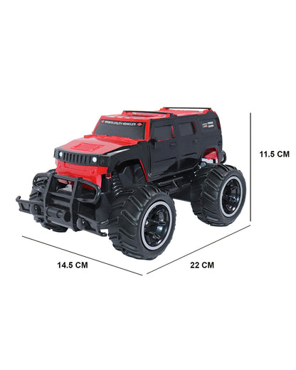 Sirius Modified Hummer Remote Control Car with Rechargeable Battery-LED Lights, Sturdy, Off-Road Monster Truck-Vehicle Toy-Red