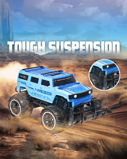 Sirius Modified Hummer Remote Control Car with Rechargeable Battery-LED Lights, Sturdy Off-Road Monster Truck-Vehicle Toy-Blue