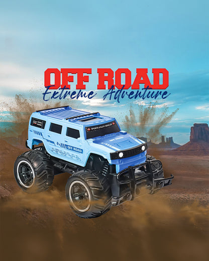 Sirius Modified Hummer Remote Control Car with Rechargeable Battery-LED Lights, Sturdy Off-Road Monster Truck-Vehicle Toy-Blue