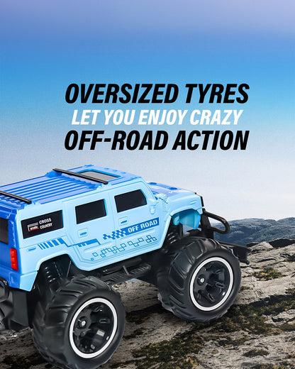 Sirius Modified Hummer Remote Control Car with Rechargeable Battery-LED Lights, Sturdy Off-Road Monster Truck-Vehicle Toy-Blue