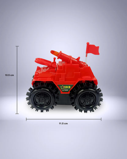 Sirius Military Tumbling Tank for Kids-360° Flipping and Rolling Action with Bright Flashing Lights-Battery Operated-Vehicle Toy-Red
