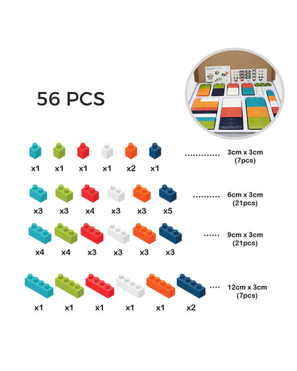 Sirius Toys Soft Blox Building Blocks-56 Piece Set-Flexible and Washable Blocks-Learning Set