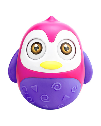 Pinokio Roly Poly Blinky-Interactive Penguin Wobbler-Blinking Eyes & Soothing Sounds-Musical Toy-Pink/Purple