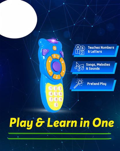 Pinokio Remo Play Remote Control-Interactive Musical TV Remote-Safe & Durable-9 Tunes, Vibrant Lights & Playful Sound Effects-Musical Toy-Blue