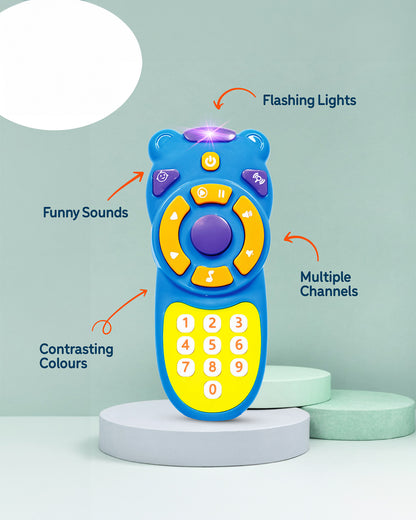 Pinokio Remo Play Remote Control-Interactive Musical TV Remote-Safe & Durable-9 Tunes, Vibrant Lights & Playful Sound Effects-Musical Toy-Blue