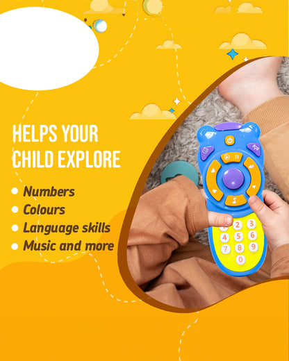 Pinokio Remo Play Remote Control-Interactive Musical TV Remote-Safe & Durable-9 Tunes, Vibrant Lights & Playful Sound Effects-Musical Toy-Blue