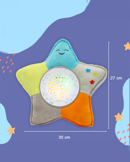 Pinokio Dreamy Light Projector-Washable Star Plush Toy with Soothing Night Light, Star Projection-10 Melodies & Volume Control-Safe & Durable-Musical Toy