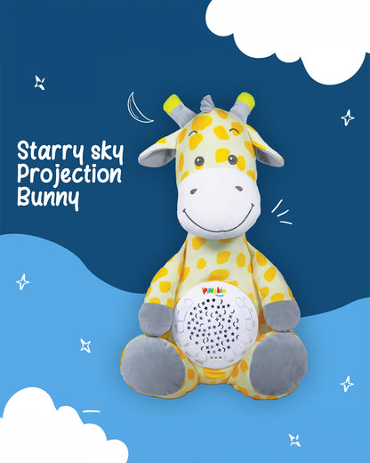 Pinokio Dreamy Light Projector-Washable Giraffe Plush Soft Toy with Soothing Night Light, Star Projection-10 Melodies & Volume Control-Safe & Durable-Musical Toy