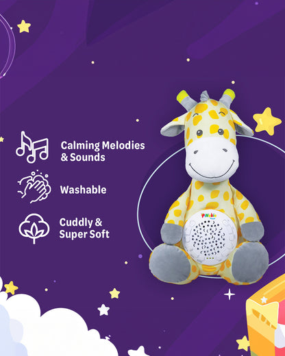 Pinokio Dreamy Light Projector-Washable Giraffe Plush Soft Toy with Soothing Night Light, Star Projection-10 Melodies & Volume Control-Safe & Durable-Musical Toy