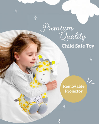 Pinokio Dreamy Light Projector-Washable Giraffe Plush Soft Toy with Soothing Night Light, Star Projection-10 Melodies & Volume Control-Safe & Durable-Musical Toy