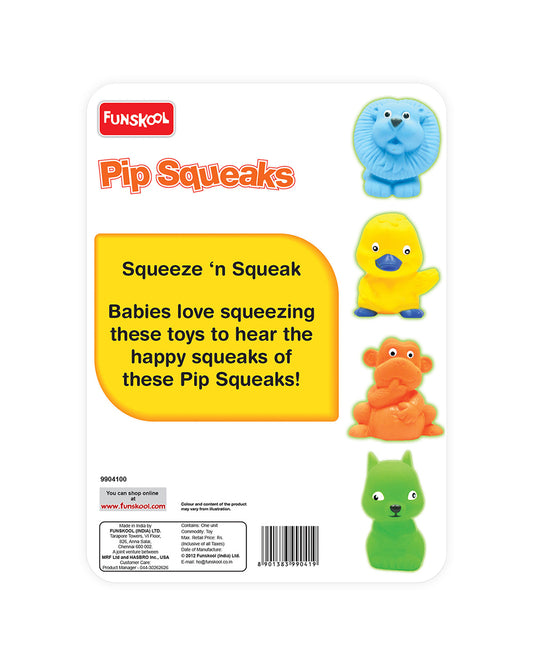 Funskool Giggles Pip Squeak Bath Toy-Natural Squeaking Sound-Pack Of 4-Floating Pool Toys For Infants