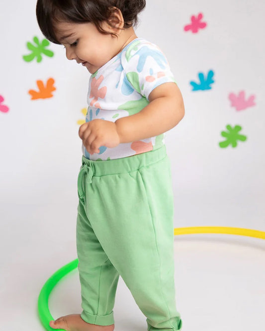 Cotton Bug White & Green Pajamas-Art Splash-Organic Cotton-Pack of 2-For Infants