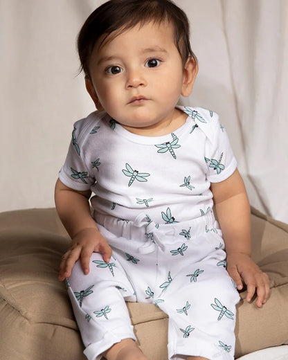 Cotton Bug White & Yellow Pajamas-Dragonfly-Organic Cotton-Pack of 2-For Infants