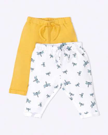 Cotton Bug White & Yellow Pajamas-Dragonfly-Organic Cotton-Pack of 2-For Infants