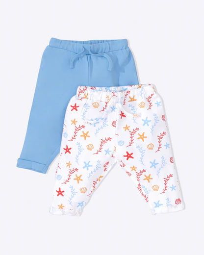 Cotton Bug White & Blue Pajamas-Sea World-Organic Cotton-Pack of 2-For Infants