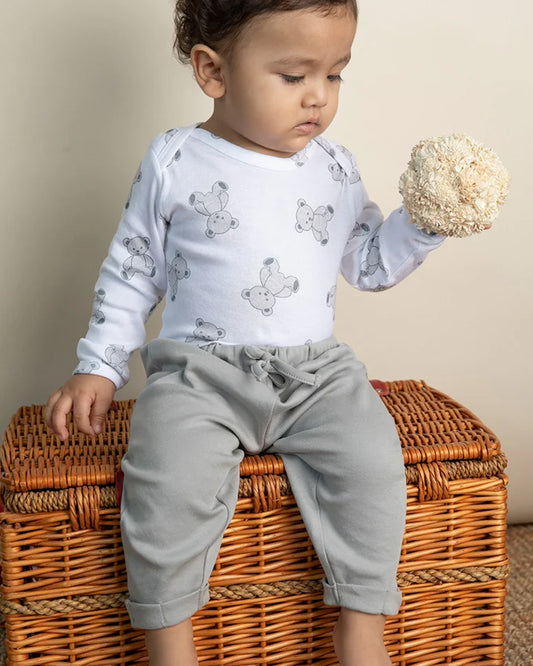 Cotton Bug White & Multicolor Bodysuit Sets with Caps-Organic Cotton-Teddy-Pack of 3-For Infants