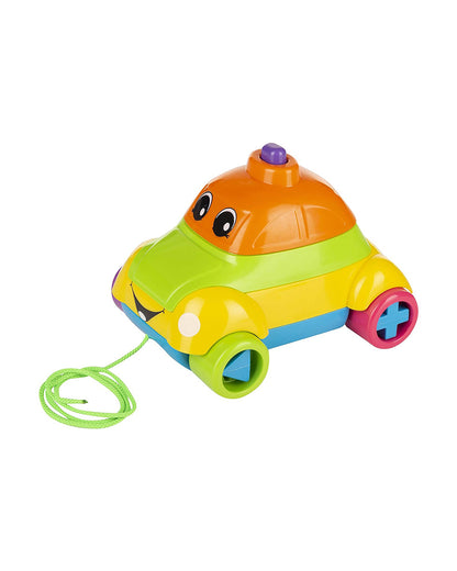 Funskool Giggles Stacking Car-Easy To Assemble-Promotes Creativity-Helps Child Learn Shapes-Push & Pull Toy-9M+