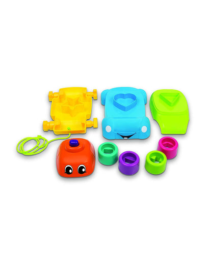 Funskool Giggles Stacking Car-Easy To Assemble-Promotes Creativity-Helps Child Learn Shapes-Push & Pull Toy-9M+