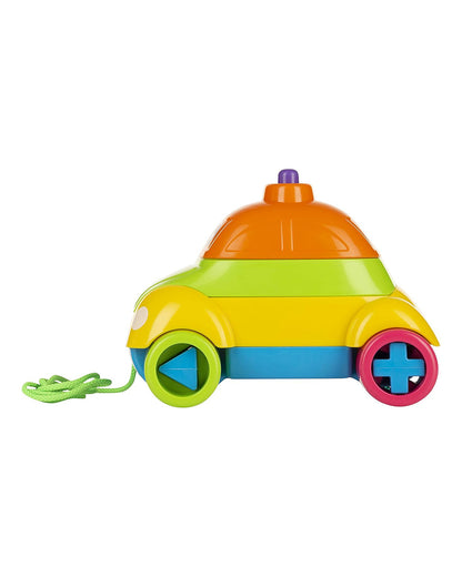 Funskool Giggles Stacking Car-Easy To Assemble-Promotes Creativity-Helps Child Learn Shapes-Push & Pull Toy-9M+