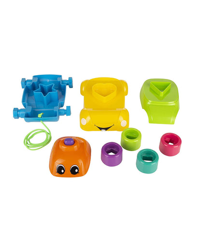 Funskool Giggles Stacking Car-Easy To Assemble-Promotes Creativity-Helps Child Learn Shapes-Push & Pull Toy-9M+