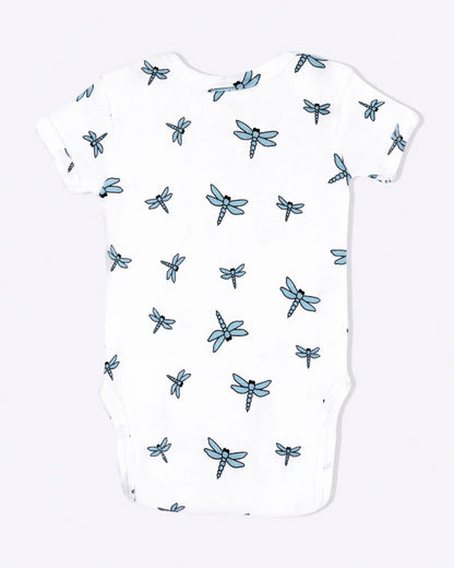 Cotton Bug White Bodysuit-Dragonfly-Organic Cotton-Half Sleeves-Pack Of 3-For Infants