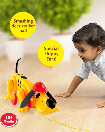 Funskool Giggles Digger The Dog-Promotes Creativity-Develops Motor Skills-Push & Pull Toy-Yellow-9M+