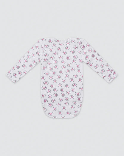 Cotton Bug White & Pastel Pink Bodysuit-Hearts-Organic Cotton-Full Sleeves-Pack of 3-For Infants