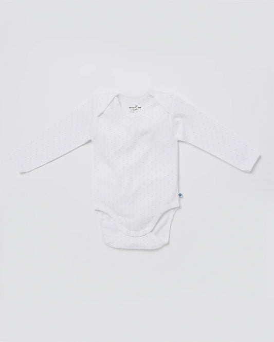 Cotton Bug White & Pastel Pink Bodysuit-Hearts-Organic Cotton-Full Sleeves-Pack of 3-For Infants