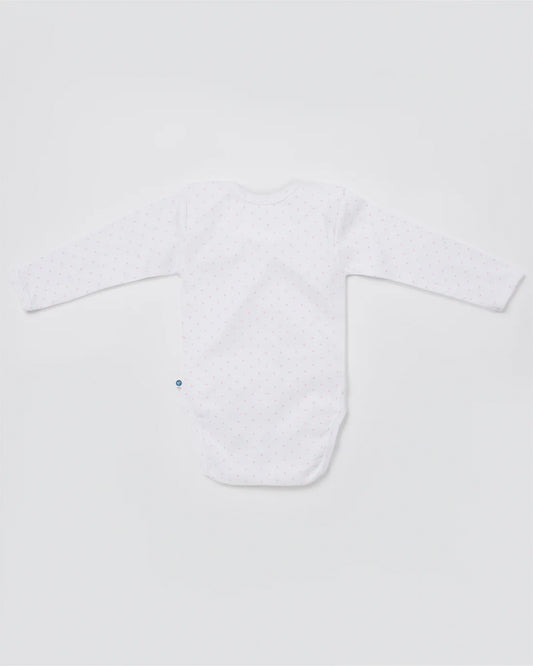 Cotton Bug White & Pastel Pink Bodysuit-Hearts-Organic Cotton-Full Sleeves-Pack of 3-For Infants