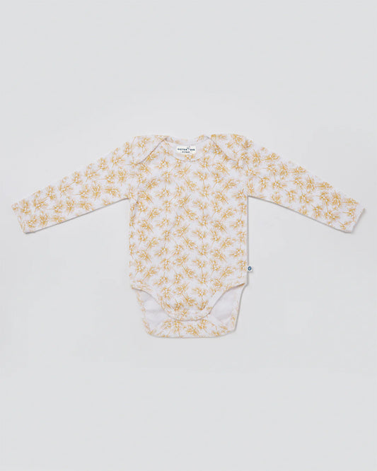 Cotton Bug White & Yellow Bodysuit-Printed-Organic Cotton-Full Sleeves-Pack of 3-For Infants