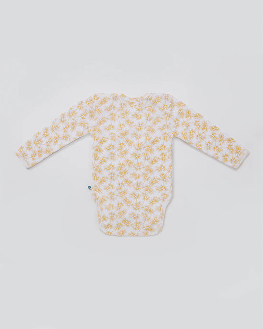 Cotton Bug White & Yellow Bodysuit-Printed-Organic Cotton-Full Sleeves-Pack of 3-For Infants